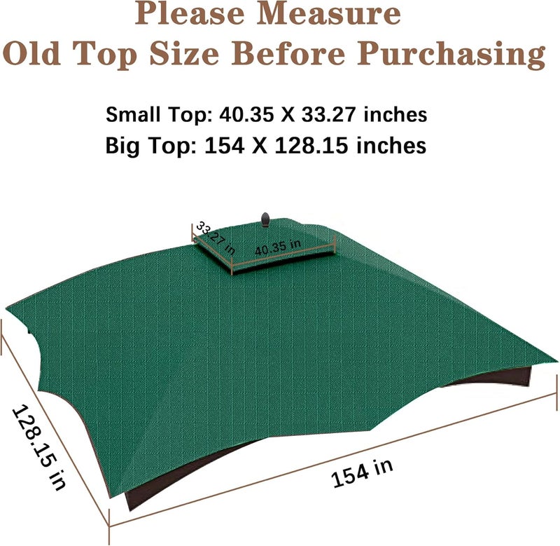 SCOCANOPY Forest Green Ripstop Replacement Top Fit for Lowe's Allen Roth 10X12 Gazebo Model #GF-12S004B-1/ GF-12S004BTO - Image 4